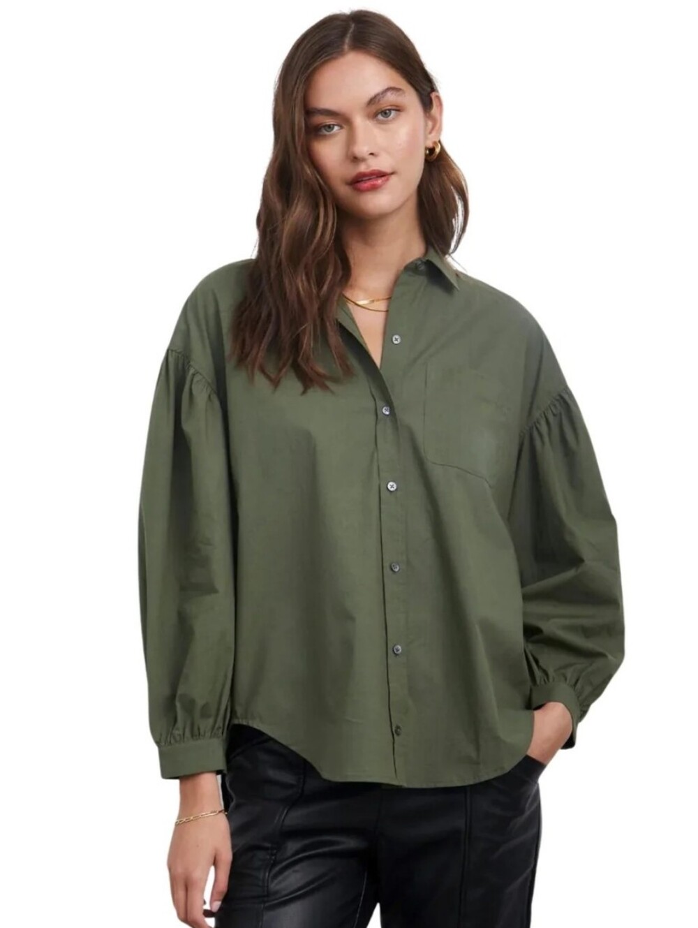 Rails Rails Janae Button Down Shirt - Olive Smoke Size XL